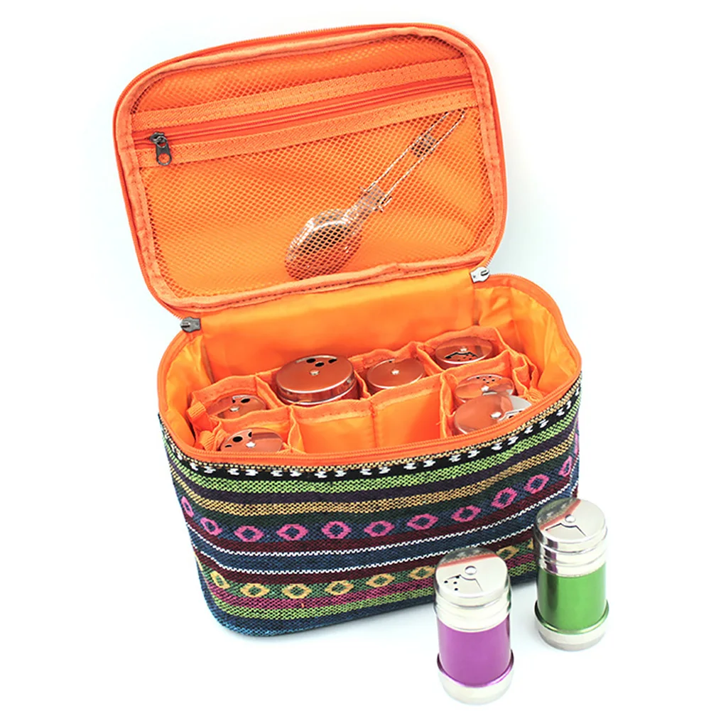 

BBQ Camping Organizer Salt Picnic Bag Food Outdoor Portable Seasoning Jars Fashion Kitchen Storage Mesh Pocket Condiment Pack