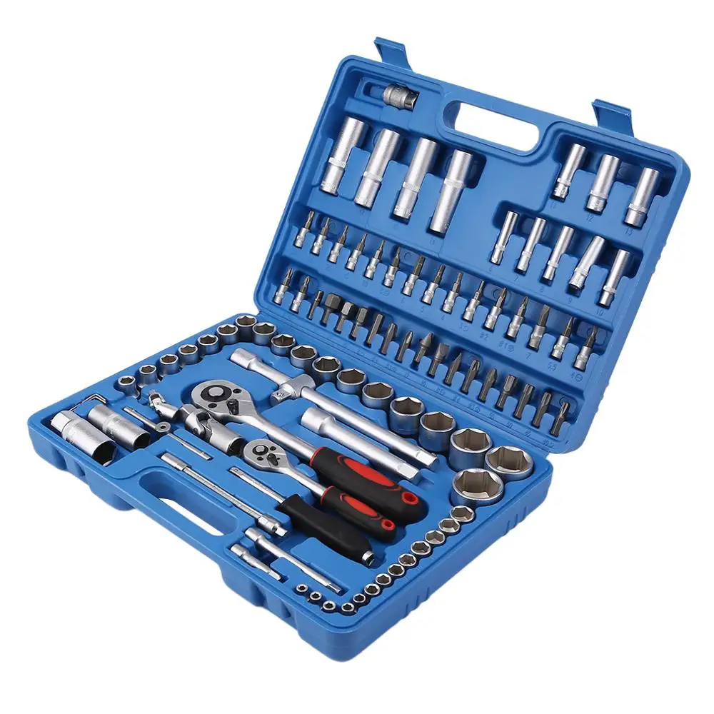 

94Pcs/set Professional 1/2" 1/4" Socket Set Screwdriver Bit Tool Torx Ratchet Driver Kit with Small Compact Case