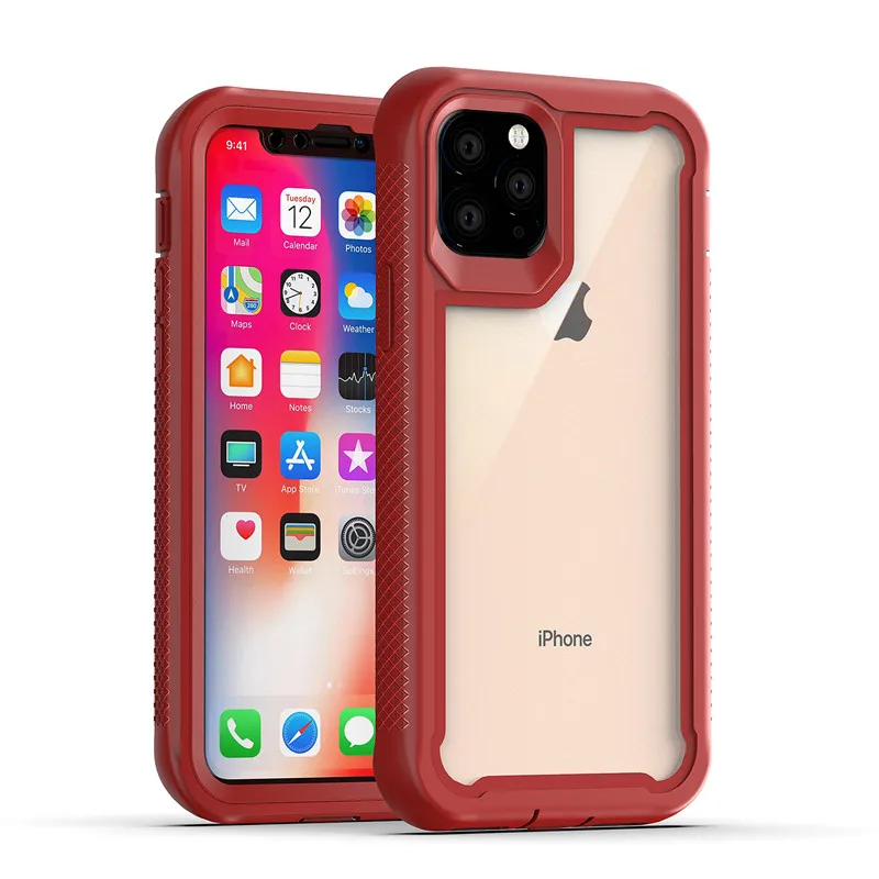 iPhone 11Promax 6 8 7 Plus X XR XSMAX Front&Back 360 Full Body Protection Case Colorful TPU Bumper Hybrid Armor Mobile Phone Bag - Цвет: 06