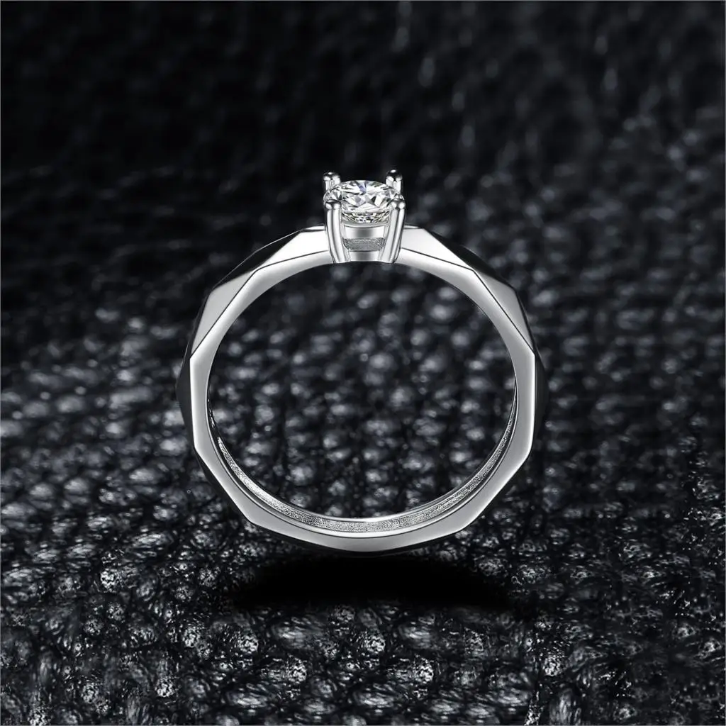 JewelryPalace многоугольные 0.6ct кубического циркония обещание Юбилей Solitaire Обручение кольцо стерлингового серебра 925