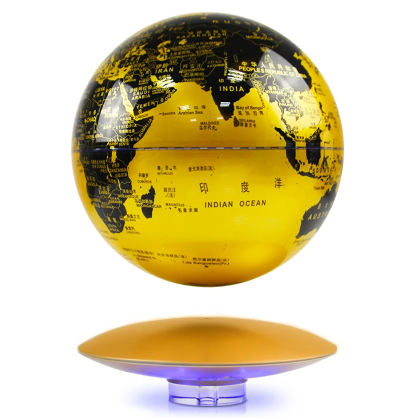 1Pcs Anti-Gravity Maglev LED Globe Ornaments Perpetual Motion Machine Office Desktop Toys Decoration Figurines Accessories