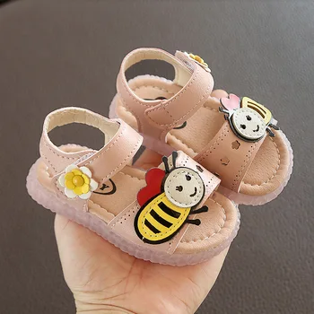 

fashion cute baby girls sandals summer toddler princess shoes open toe leather kids walking slippers size 15-25 yards
