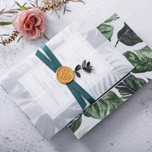 50 шт. свежие и лаконичные приглашения на заказ свадебные приглашения сульфат бумага полупрозрачное покрытие поздравительная открытка печать на заказ