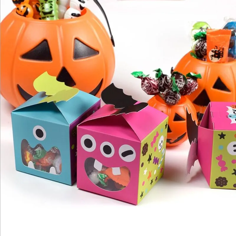 New sale7x7x7cm cute small candy box Halloween scary little monster candy box spot original cute trick or treat gift fashion box