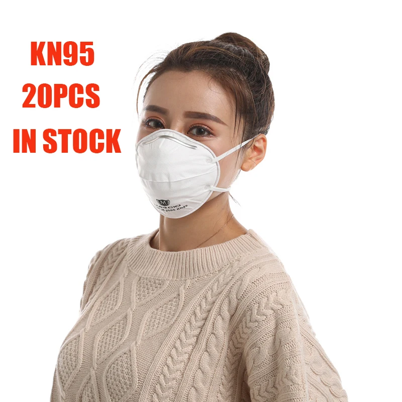 

20PCS KN95 Dustproof Cup Mask Anti-fog Full Face Masks 95% Filtration N95 Masks With Free Adjustable Headgear