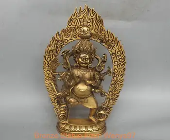 

mei 12'' China Tibet Vajra Krodha Mahabala Ucchusma Buddha Dragons Bronze Statue