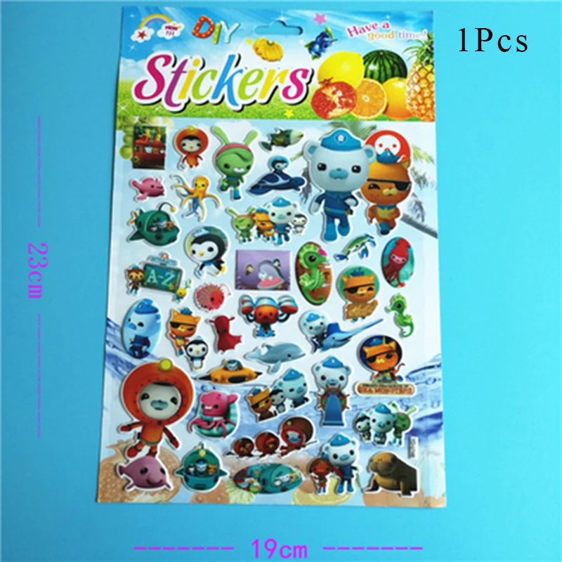 Octonauts тема вечерние украшения барнакулы Kwazii песо бумажный стаканчик, тарелка, шляпа, Детские воздушные шары для вечеринки на день рождения - Цвет: Big sticker x 1