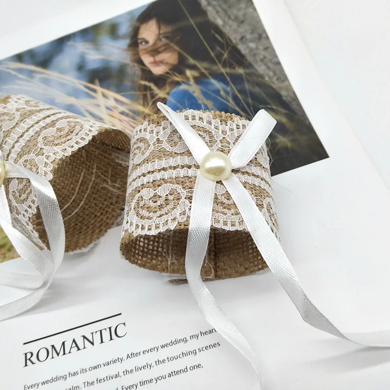 

5PCS Lace Napkin Ring Buckle Wedding Wedding Table and Chair Buckle Burlap Napkin Ring Napkin Wedding Banquet Party Decoration