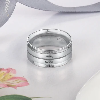 

Personalized Engraved Rings For Women Customized Name Date Engagement Band Wedding Rings Anniversary Jewelry Gifts for Her Mom