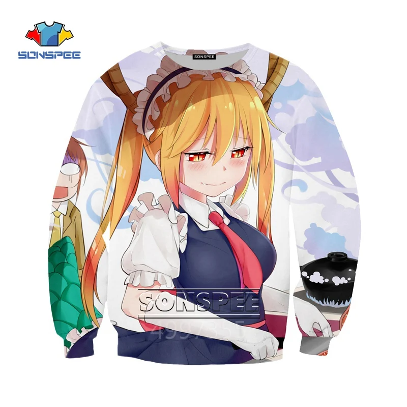 SONSPEE Miss Kobayashi's Dragon Maid/Детский свитер с 3d принтом детская одежда для мальчиков и девочек-подростков Топы, пуловер с длинными рукавами SW131