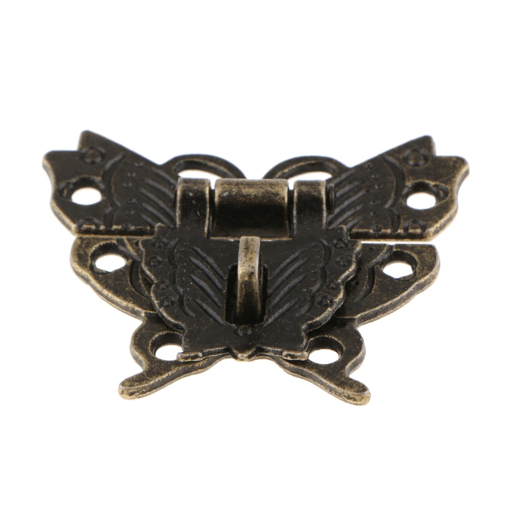Beautiful Butterfly Design Antique Bronze Hasp Latch Lock Cabinet Buckle Case Bag Accessories DIY Locks Closure