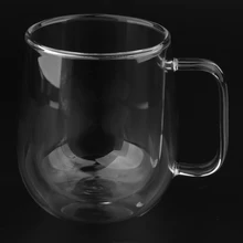 350 мл прозрачный стакан для чая чашки Эспрессо кофейные очки чайные кружки стеклянный, с двойными стенками чашки с ручкой для домашнего бара