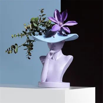 

Abstract Fashion Lady Vase Figure Girl Art Sculpture Ceramic Vase Living Room Home Decoration Flower Arrangement Flower Vase