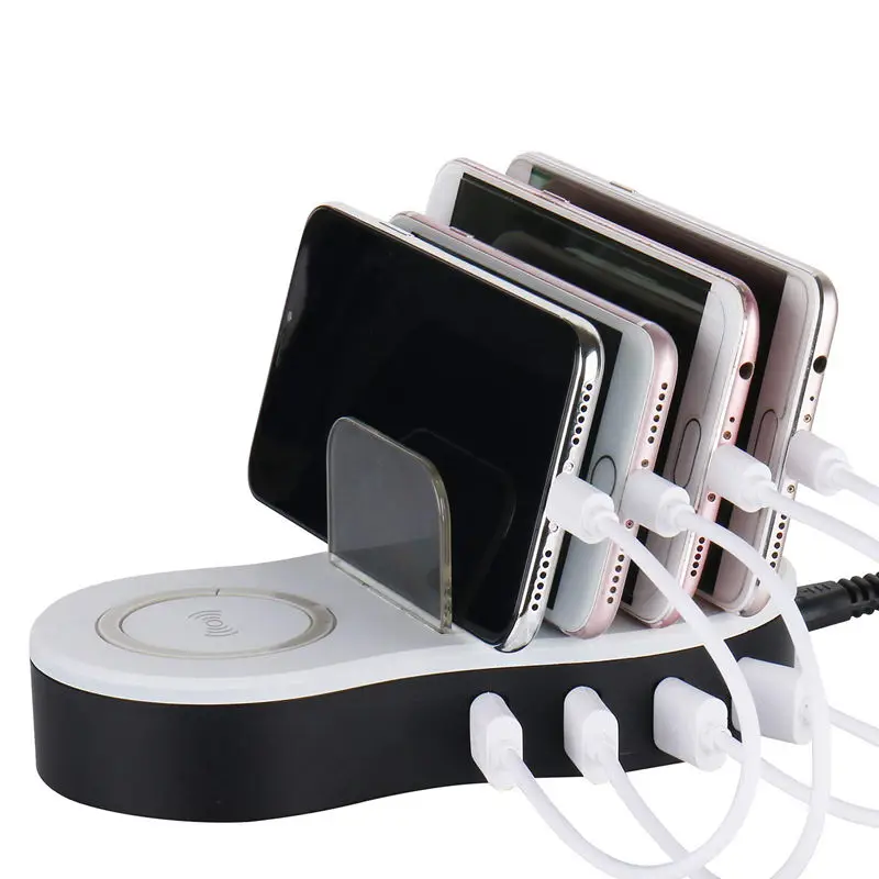 Смарт четыре порта USB+ беспроводная зарядная станция руководство пользователя Совместимость с Apple Ipad Iphone и Android сотовый телефон и Планшет E