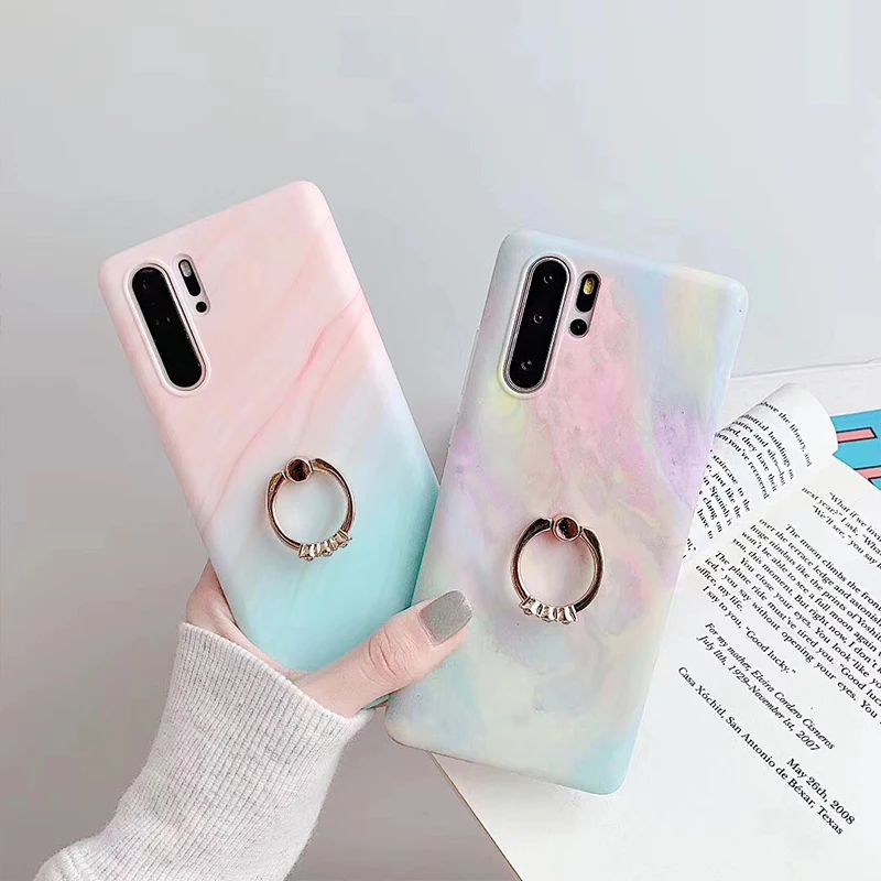 Чехол для телефона с геометрическим мраморным кольцом HUAWEI P20 P30 Mate20 Mate30 pro lite