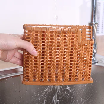 

Multifunction Wall Mount Plastic 3 Grid Spoon Holder Storage Chopsticks Cage Free Punch Drain Kitchen Rack Cutlery Practical