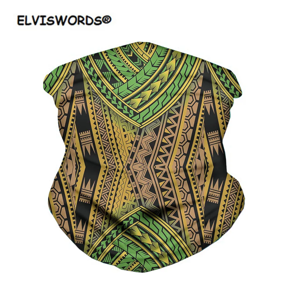 

ELVISWORDS Bandana Women Polynesian Traditional Tribal Pattern Unisex Multifunction Scarf for Men Anti-spittle Neck Gaiter 2020