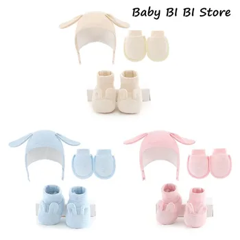 

Baby Hat Gloves Socks Set Newborn Infants Anti-grab Glove Soft Bottom Shoes Foot Cover Kids Hat