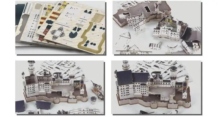 Германия Neuschwanstein замок 3D Бумага DIY головоломки 3430 модель Обучающие комплекты игрушек дети мальчик подарок игрушка