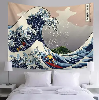 

Tapestry Wall Japanese Blanket Tapiz Pared Tela Home Accessorizes Bedroom Decor Customized Vintage Tapestry Wall Hanging