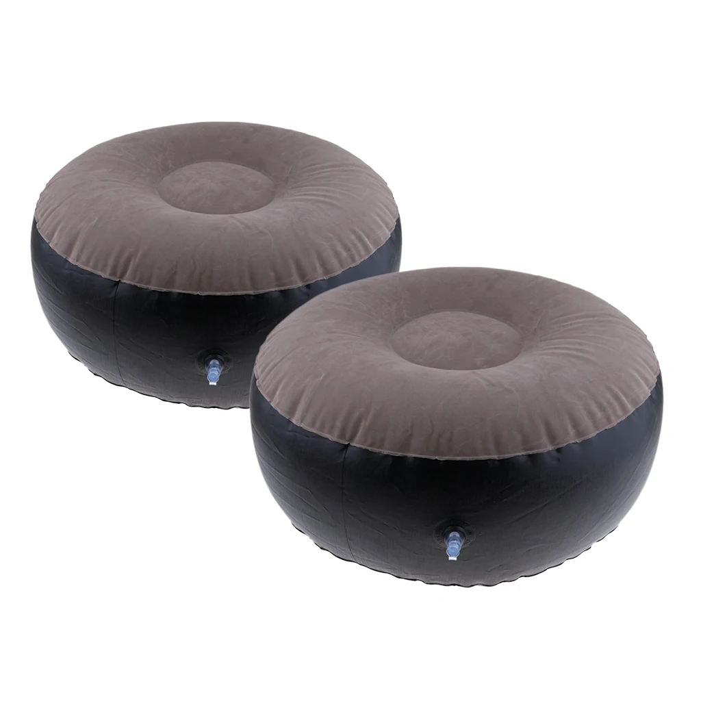 2 Pieces Inflatable Stool Ottomans, Folding and Portable, Foot Rest Sofa Air Chair for Patio Garden Camping Yard
