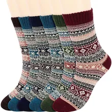 6 пар, новинка, модные женские носки, хлопок, Европейский и американский стиль, Национальный Ветер, цветы, осень и зима, женские носки, теплые и милые