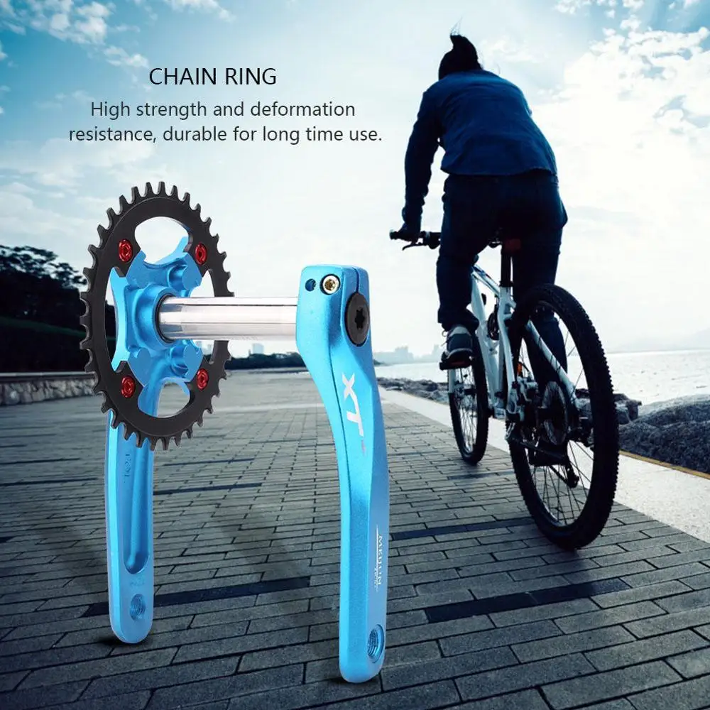 Aluminum Alloy MTB Bike Crankset Hollow Tooth Plate Crank Arm Sprocket Bicycle Chain Wheel with Bottom Bracket Disk BCD