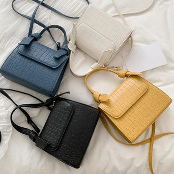 

New Fashion Ins Women'S Handbag Pu Leather Small Square Bag Lightweight Wild Shoulder Bag Messenger Bag
