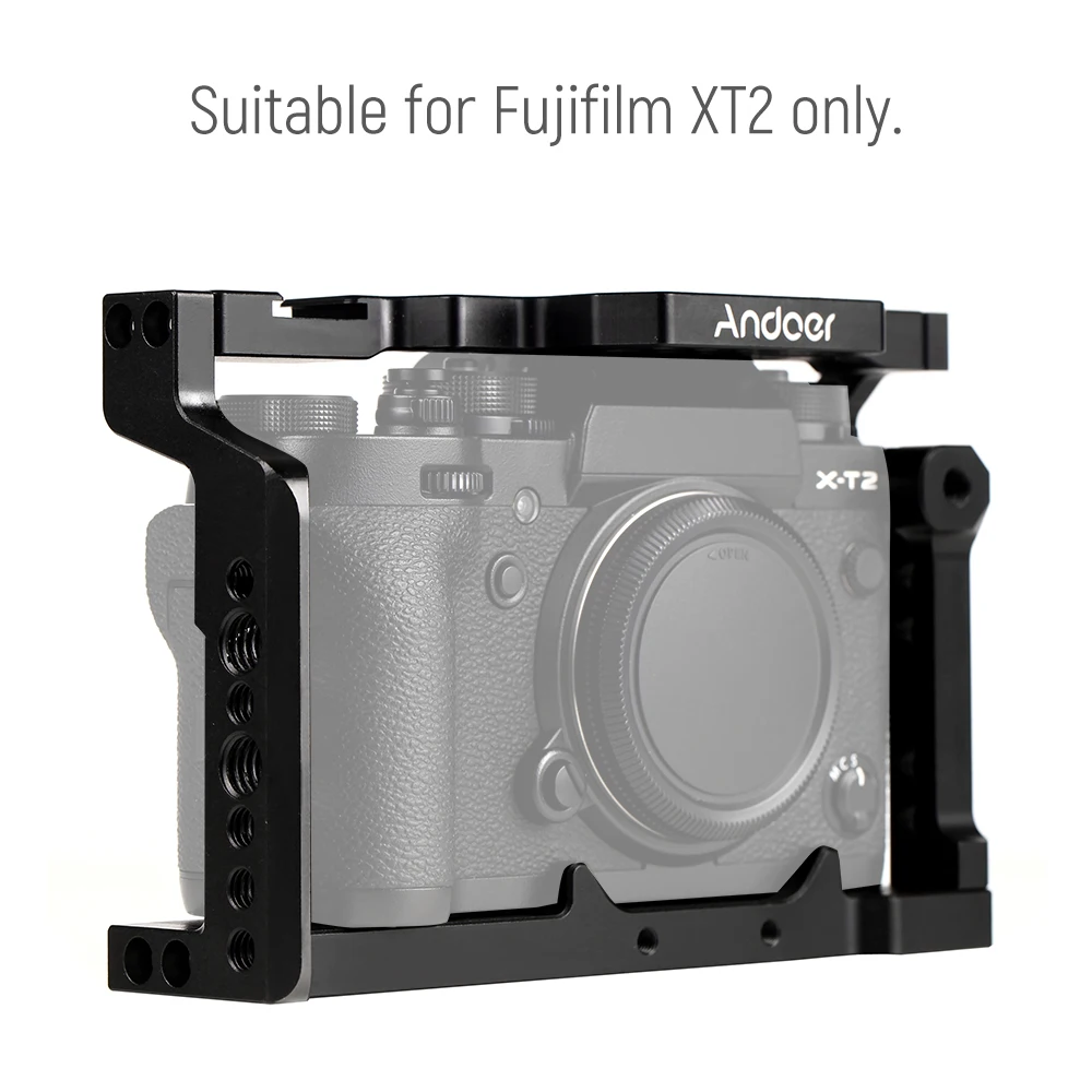 Andoer Film Making System Video Camera Cage Stabilizer for Fujifilm XT2 Aluminum Alloy Camera Cage Stabilizer High Quality