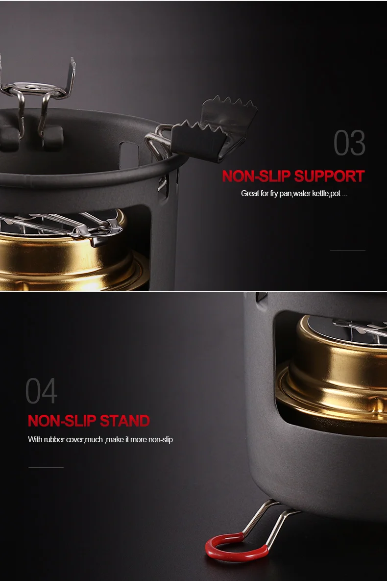 Alocs Outdoor Portable Compact Mini Spirit Burner Camping Alcohol Stove Cooktop w/ Flame Regulator For Backpacking Picnic Hiking