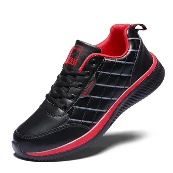 

New Spring Light Running Shoes for Men Breathable Sneakers Pu Leather Waterproof Outdoor Sport Shoe Comfort Walking Sneakers Men