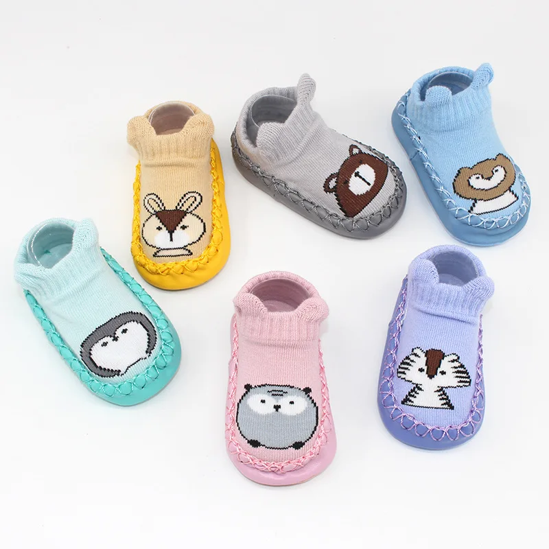 2019 Cartoon Baby Walking Shoes Baby Floor Socks Cotton Children's Socks Newborn Baby Shoes Slip-On Babies Shoes for Baby Girl