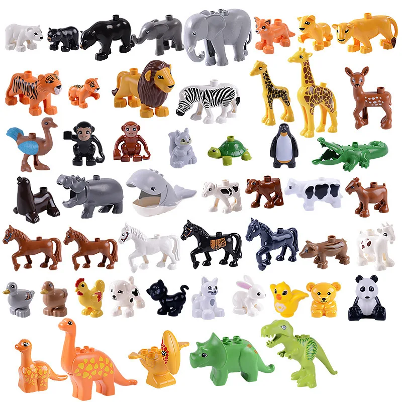 

Animal Series Model kit Figures Building Blocks Cratoon Animals Tiger elephant set Bricks kids Toys for Children Gift Compatible