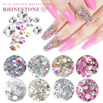

1440pc/sets nail art jewelry AB crystal rhinestone gems 3D glitter nail art decorative gems charm best selling 2020 products