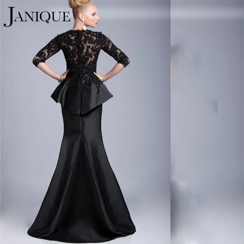 Элегантное Вечернее Платье, зимние вечерние платья Vestido de noiva robe de soiree, длинные платья с кристаллами и рукавом до локтя для матери невесты