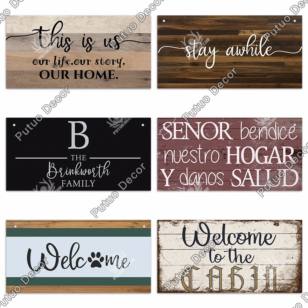 Putuo Decor Home Wooden Signs Family Wood Pendant Decorative Plaque for Friendship Home Sweet Home Room Sign Wall Decoration