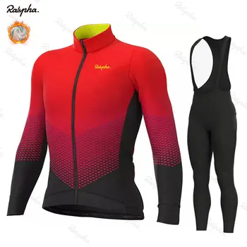 

Ralvpha Cycling Jersey Set 2020 Pro Team Winter Fleece Cycling Clothing MTB Cycling Bib Pants Set Ropa Ciclismo Triathlon Suits