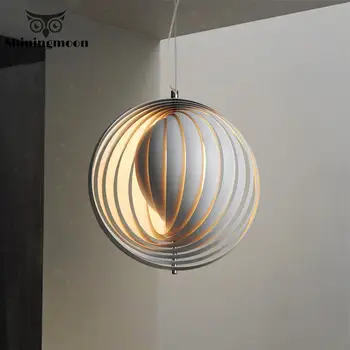 

Nordic Creative LED Pendant Lights Modern Art Round Iron Office Decoration Pendant Light Luminaria Bedroom Kitchen Hanging Lamps