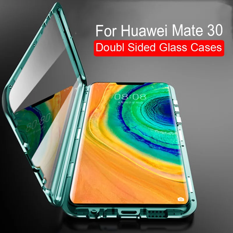 Чехол mate 30 с магнитной адсорбцией для huawei mate 30, металлическая рамка, Doubl, боковая стеклянная крышка для huawei mate 30, защитный чехол для телефона
