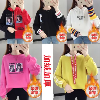 

women hoodies joker print 2019 autumn winter streetwear funny oversize long sleeve sweatshirt loose cotton fleece free ship