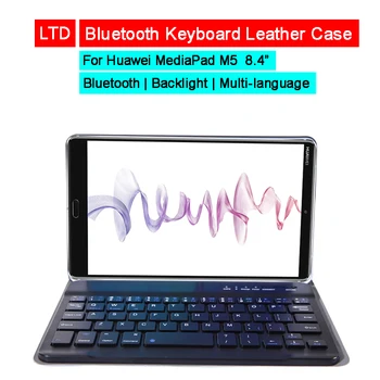 

Bluetooth Keyboard Leathe Case For HUAWEI MediaPad M5 8.4" Russian Arabic Hebrew Thai Korean Spanish French Italian Keyboard