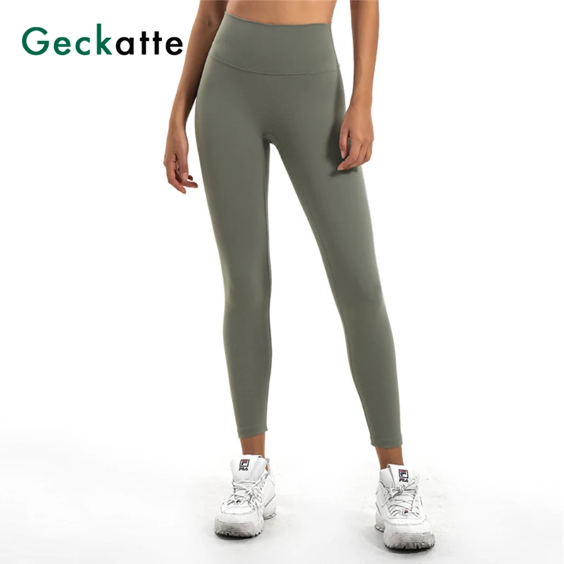 Geckatte ankle length push up yoga leggings for women fitness sport gym high waist elastic training pants woman sportswear mujer