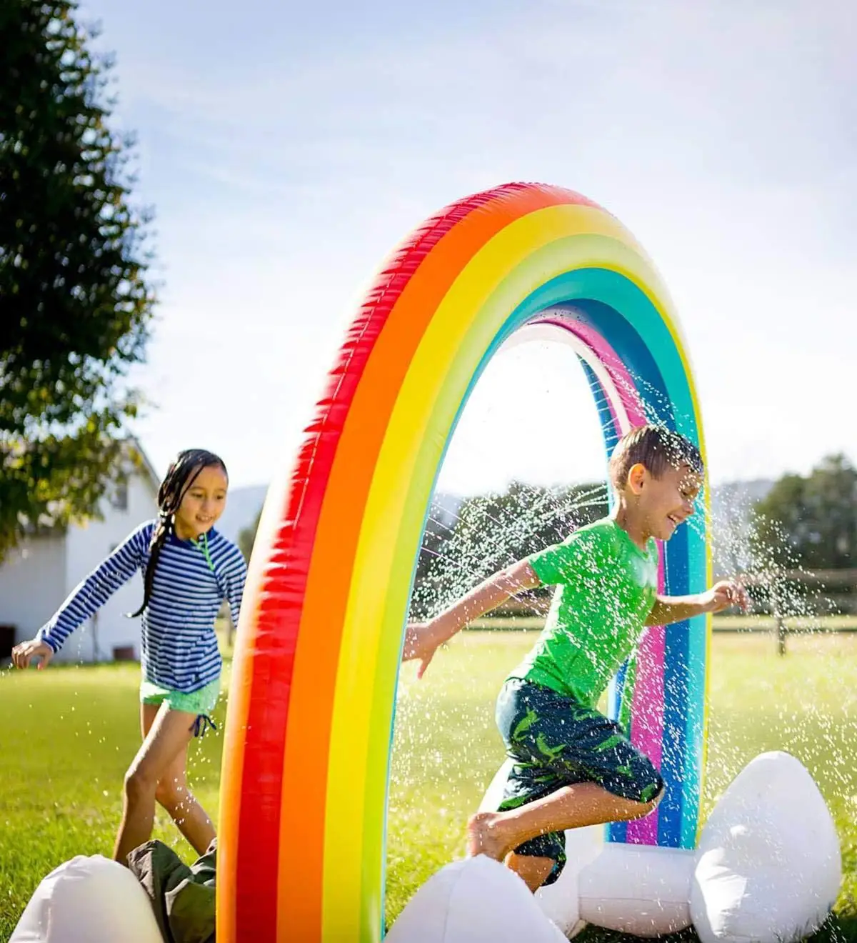 

Water Spouting Rainbow Children Lawn Water Spouting Rainbow PVC Inflatable Water Spray Toys Outdoor New Products