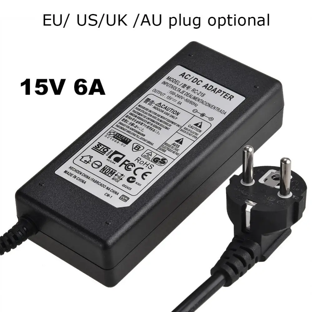 

5 шт. AC 100-240 В DC 15 в 6A AC / DC переключатель питания адаптер 15 в вольт для Imax b6 80 Вт B6 V2 RC балансирующее зарядное устройство
