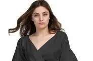 Черный Белая блузка подиумная дизайнерская Стильная женская блуза с рукавом-фонариком с v-образным вырезом и бантом свободная футболка Топ размера плюс женская одежда Y24 - Цвет: Черный