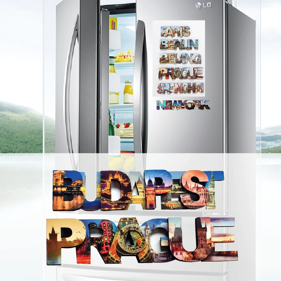 Многослойные буквы деревянные 3d магнитные магниты на холодильник, Прагу, Будапешт, Хайти туристические сувениры, магнитные магниты на холодильник