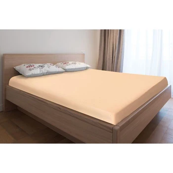 

Knitted sheet with elastic, 140x200x20, peach color, 125 g / m2