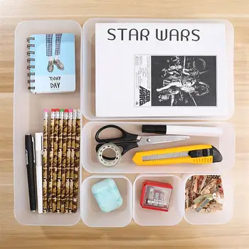 

7Pcs/Set Drawer Organizer Clear Cabinet Organizer Versatile Storage Tray for Kitchen Office Bathroom