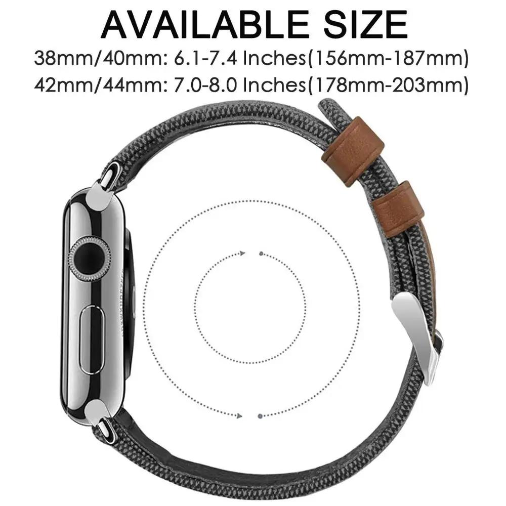 Кожаный ремешок для Apple watch 5 3 band 44 42 38 мм тканевый наручных часов браслет iWatch серии