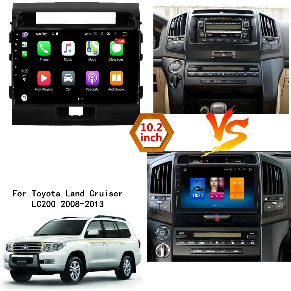 Для Toyota land cruiser LC200 10,2 дюймов Автомобильный dvd-плеер gps навигация головное устройство Радио стерео